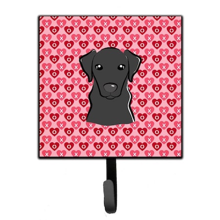 Carolines Treasures Black Labrador Hearts Leash or Key Holder BB5305SH4